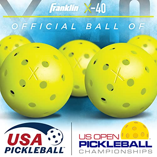 Franklin Sports Outdoor Pickleballs - X-40 Pickleball Balls - USA Pickleball (USAPA) Approved - Official US Open Ball