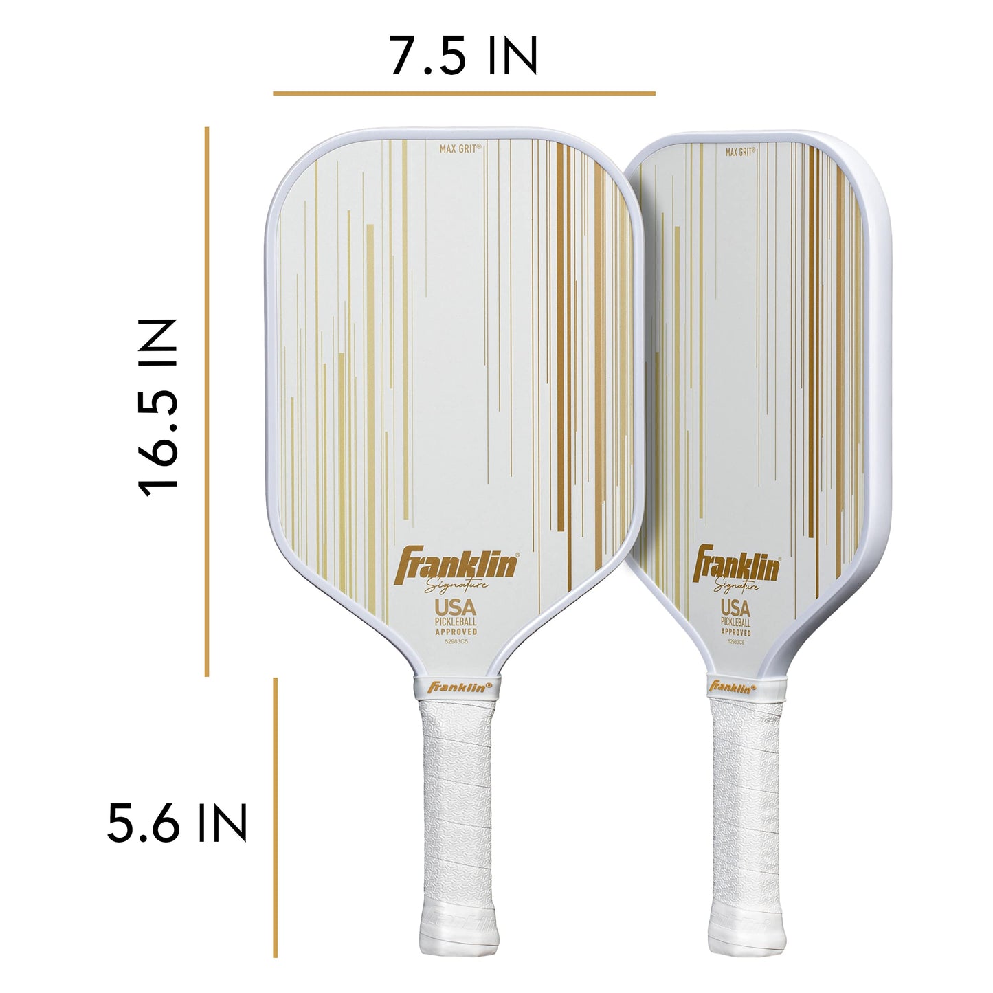 Franklin Sports Pro Pickleball Paddles - Signature Series Pro Pickleball Paddle with MaxGrit Surface - USA Pickleball (USAPA) Approved Tournament Pickleball Paddles - 13mm + 16mm Polypropylene Cores