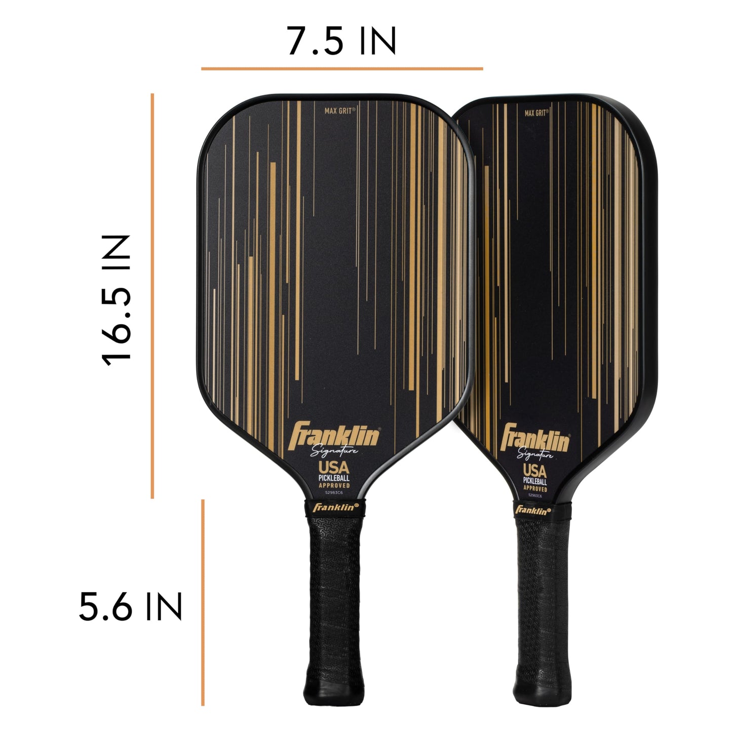 Franklin Sports Pro Pickleball Paddles - Signature Series Pro Pickleball Paddle with MaxGrit Surface - USA Pickleball (USAPA) Approved Tournament Pickleball Paddles - 13mm + 16mm Polypropylene Cores