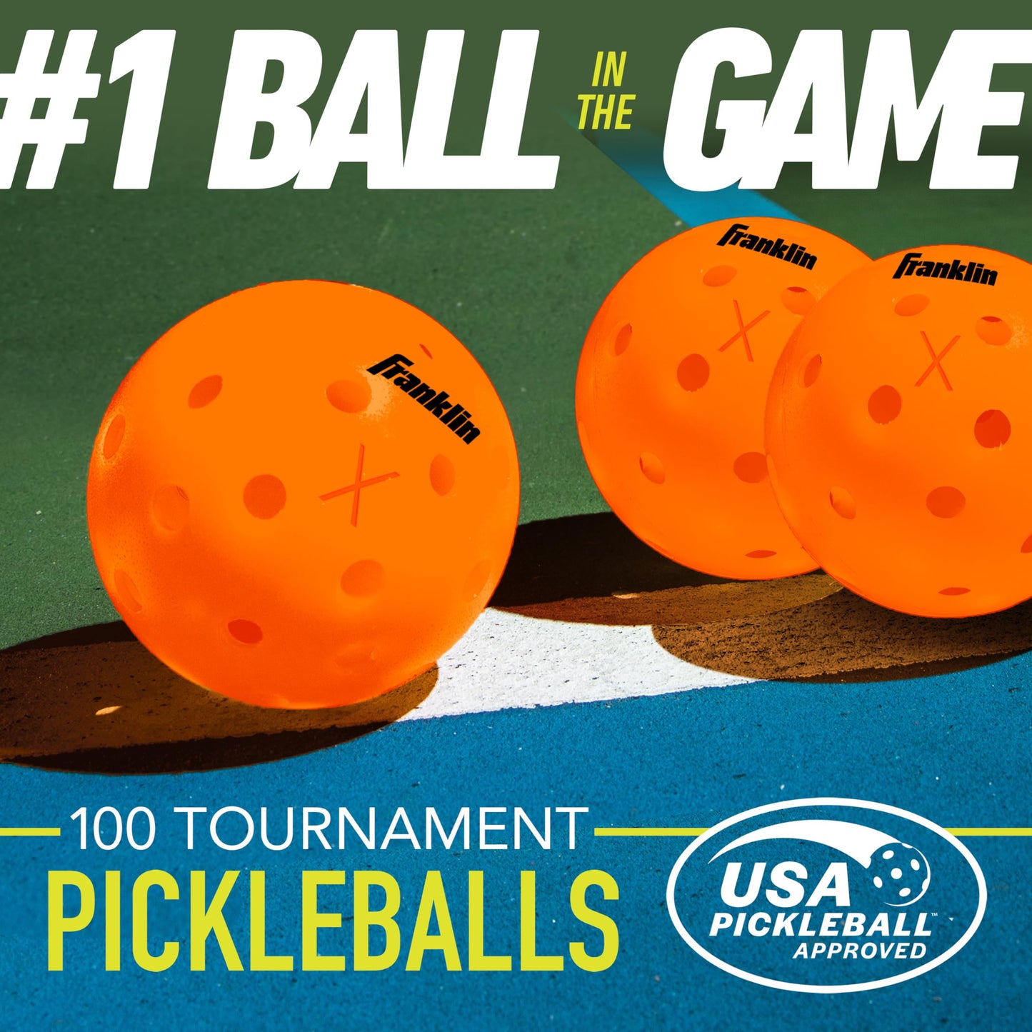 Franklin Sports Outdoor Pickleballs - X-40 Pickleball Balls - USA Pickleball (USAPA) Approved - Official US Open Ball