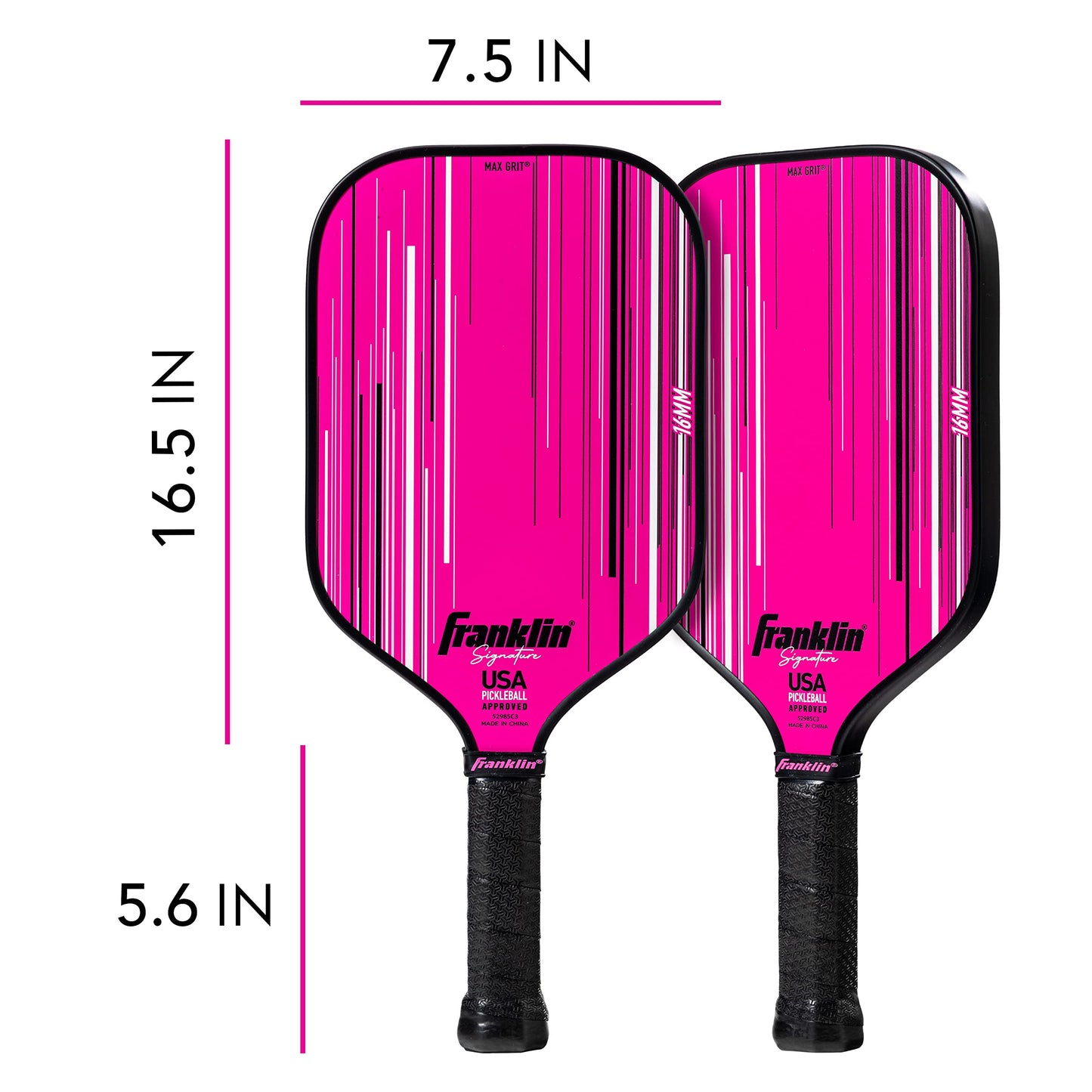 Franklin Sports Pro Pickleball Paddles - Signature Series Pro Pickleball Paddle with MaxGrit Surface - USA Pickleball (USAPA) Approved Tournament Pickleball Paddles - 13mm + 16mm Polypropylene Cores