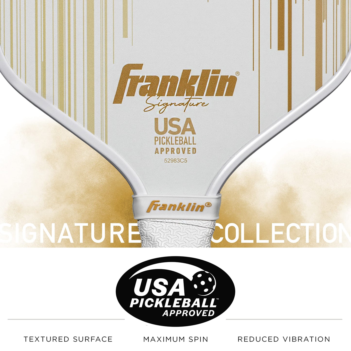 Franklin Sports Pro Pickleball Paddles - Signature Series Pro Pickleball Paddle with MaxGrit Surface - USA Pickleball (USAPA) Approved Tournament Pickleball Paddles - 13mm + 16mm Polypropylene Cores