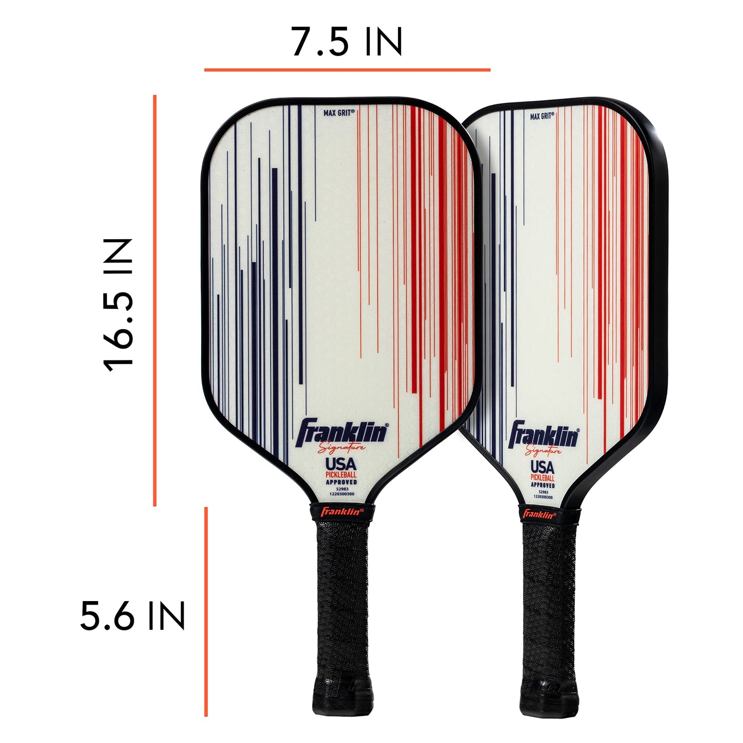 Franklin Sports Pro Pickleball Paddles - Signature Series Pro Pickleball Paddle with MaxGrit Surface - USA Pickleball (USAPA) Approved Tournament Pickleball Paddles - 13mm + 16mm Polypropylene Cores