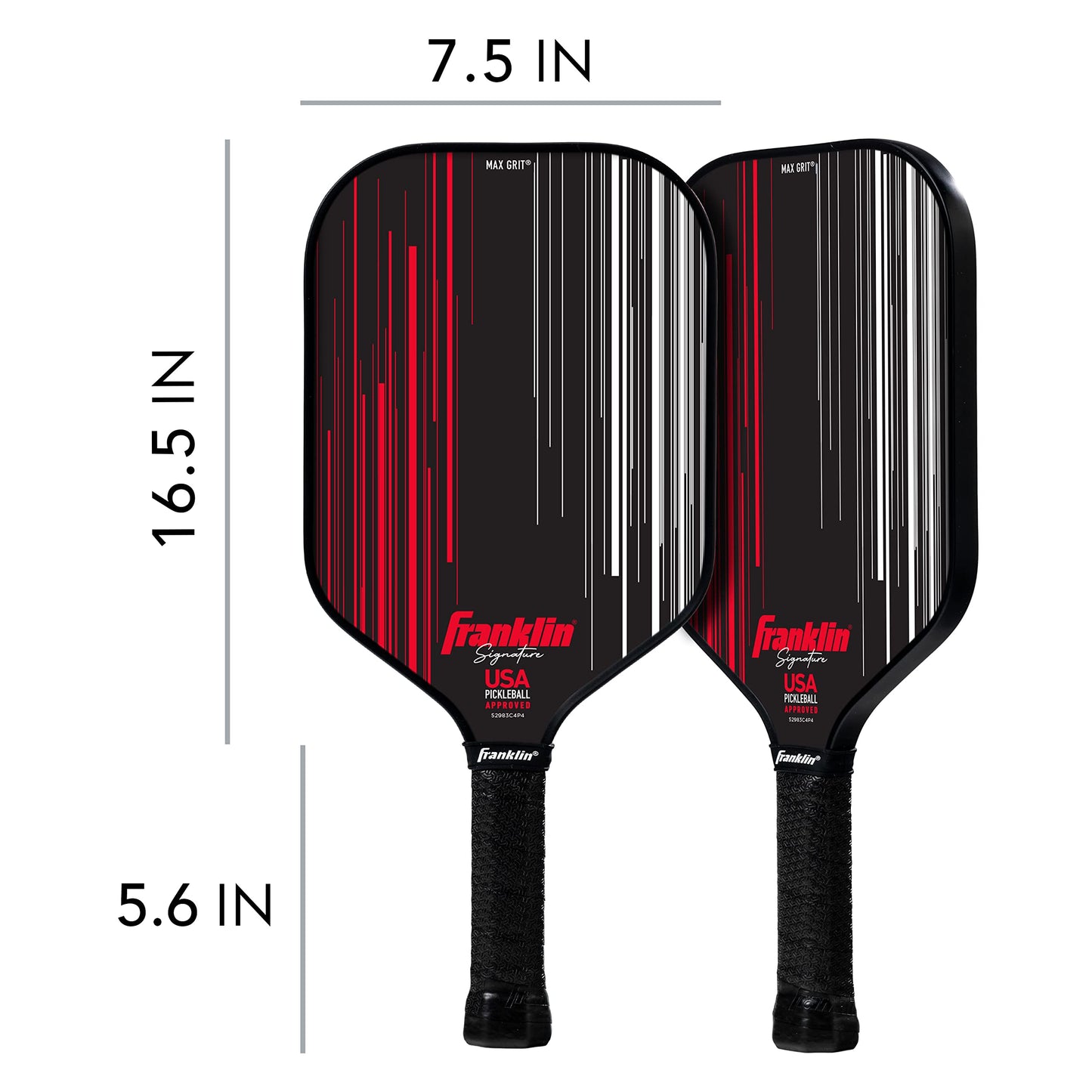 Franklin Sports Pro Pickleball Paddles - Signature Series Pro Pickleball Paddle with MaxGrit Surface - USA Pickleball (USAPA) Approved Tournament Pickleball Paddles - 13mm + 16mm Polypropylene Cores