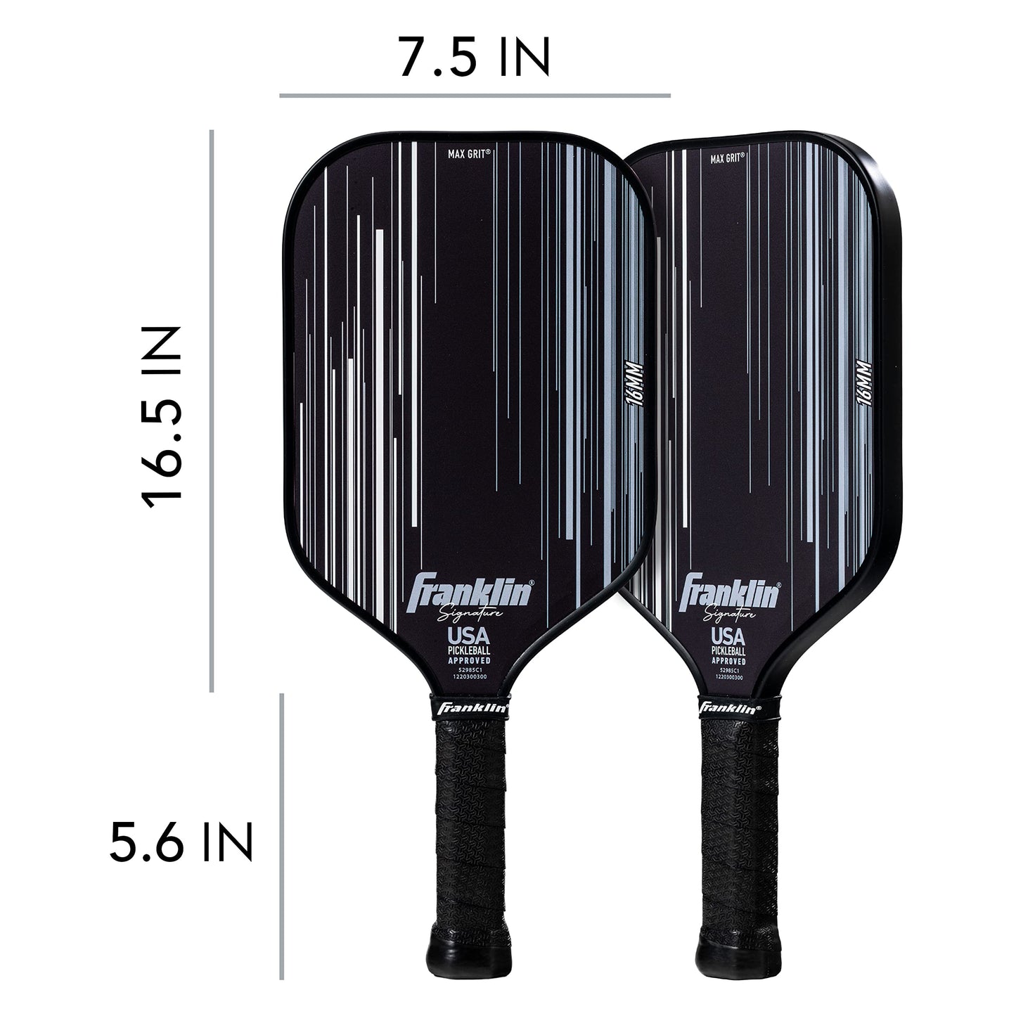 Franklin Sports Pro Pickleball Paddles - Signature Series Pro Pickleball Paddle with MaxGrit Surface - USA Pickleball (USAPA) Approved Tournament Pickleball Paddles - 13mm + 16mm Polypropylene Cores